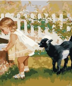 Black Sheep And Little Girl paint by numbers