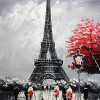 Black and White Paris Eiffel Tower paint by numbers
