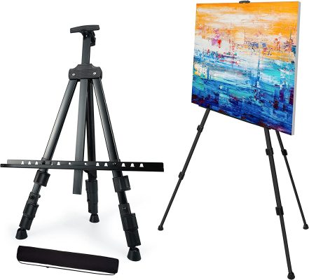  T-Sign 72 Inch Tall Folding Easel Stand for Display, Aluminum  Metal Tripod Art Easel Adjustable Height from 22 to 72 - Instant Poster  Easels for Painting Canvas - Floor Standing Easel