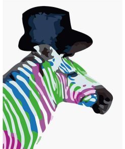 Colored Zebra paint by numbers