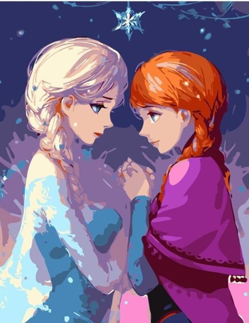 Frozen Elsa and Anna paint by numbers