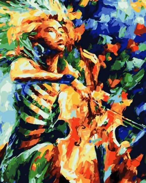 Girl With a Violin paint by numbers