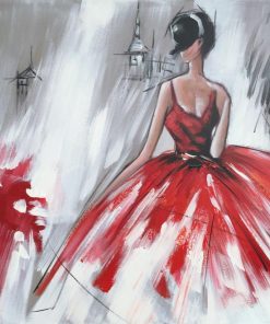 Girl in Red Dress paint by numbers