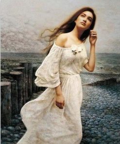 Girl with a White Dress paint by numbers