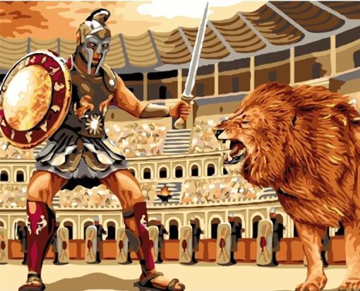 Gladiator Lion paint by numbers