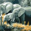 Gray Elephant family paint by numbers