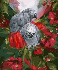 Gray Parrot paint by numbers