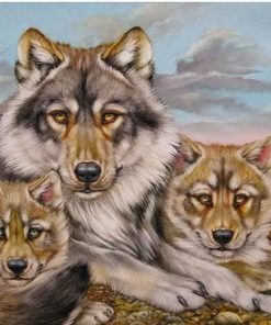 Grey Wolf Family paint by numbers