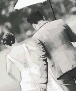 Greyscale Couple paint by numbers