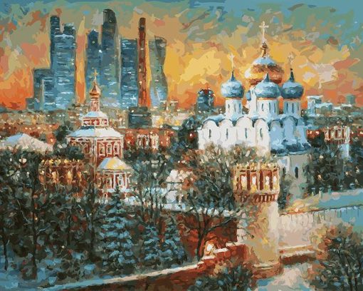 Harsh Winter in Moscow paint by numbers