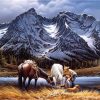 Horses In Mountains paint by numbers