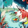 Illustration Unicorn paint by numbers