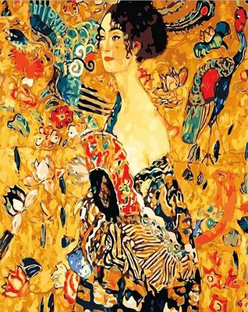 Lady with Fan Gustav Klimt paint by numbers