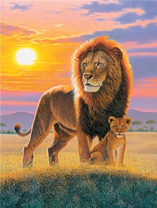 Lion And The Cub paint by numbers