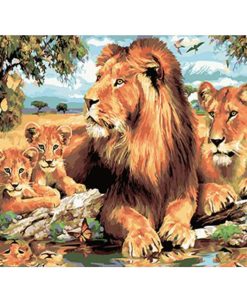 Lion Family paint by numbers