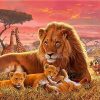 Lion With Cubs paint by numbers