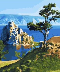 Mountain By The Sea paint by numbers