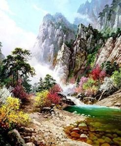 Mountain Peaks River paint by numbers