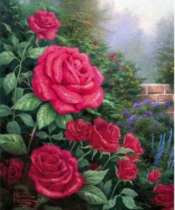 Pink Roses In Garden paint by numbers