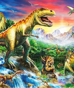 Planet of Dinosaurs paint by numbers