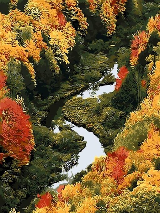 Porcupine River Forest paint by numbers