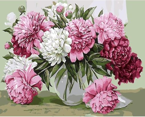 Picture Pink Flowers Kits Coloring  - DIY Paint By Numbers - Numeral Paint