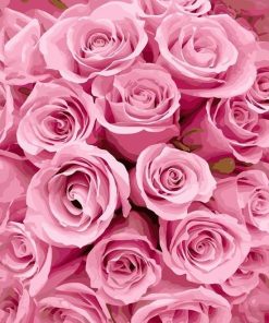 Pink Rose Painting- DIY Paint By Numbers - Numeral Paint