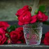 Red Roses in Glass Cup paint by numbers