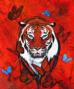 Red Siberian Tiger paint by numbers