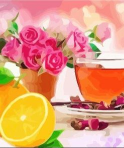 Rose Tea paint by numbers