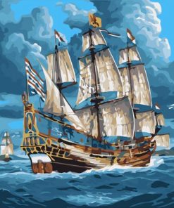 Ship In The Sea paint by numbers
