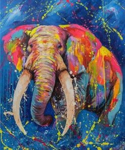 Splatter Elephant paint by numbers