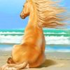 Blonde Horse In Sea paint by numbers