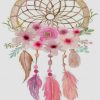 Floral Pink Dream Catcher paint by numbers