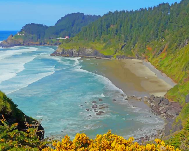 Florence Oregon Beach paint by number