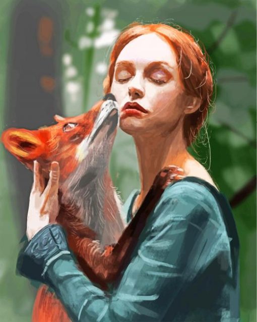 Fox And Ginger Girl paint by numbers