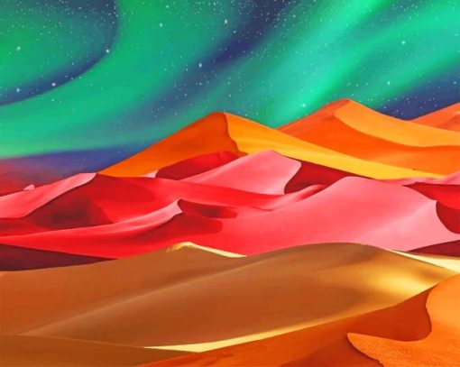 Illustration Colored Desert paint by numbers