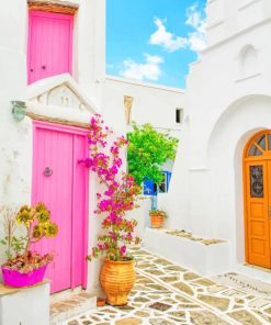 Pink Door Greece paint by numbers