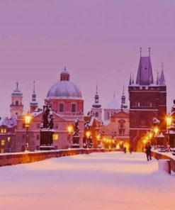 Prague In Snow paint by numbers