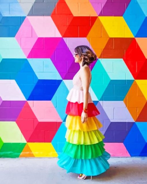 Rainbow Mural paint by numbers