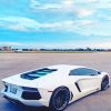 White Lamborghini paint by numbers