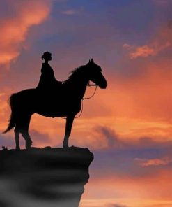 Woman Horse Silhouette paint by number