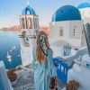 Blondy In santorini Greece paint by numbers