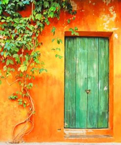 Green Door paint by numbers