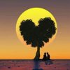 Heart Tree Silhouette paint by numbers