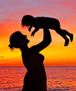 Mother And Child Silhouette paint by numbers