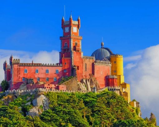 Pena National Palace Portugal paint by numbers