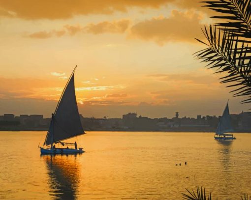 Sail In Nile River paint by number