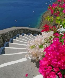 Santorini Greece Stairs Paint by numbers