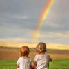 Two Babies Watching The Rainbow Paint by numbers